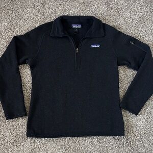 Patagonia Women's Quarter-Zip Black Better Sweater 1/4-Zip Fleece Size S